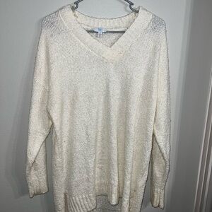 Time and Tru Cream V-Neck Sweater
